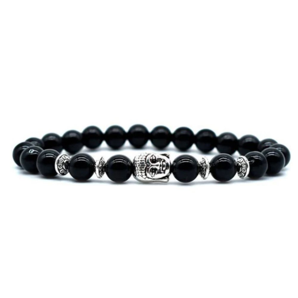 8mm Buddha Black Onyx Love Healing Stretch Bracelet
